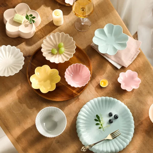 Delicate Ceramic Dessert Plates Bulk, Dinner Set Wholesale-7