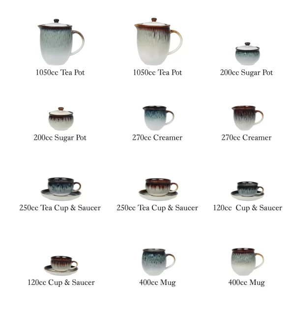 Gradient Ceramic Tea Sets Wholesale, Bulk Teapots Cups Suger Jar-1