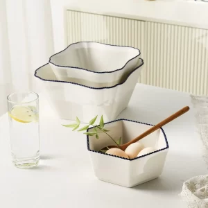 White Bowls Wholesale, Square & Hexagonal Ceramic Bowls Bulk-3