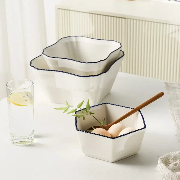 White Bowls Wholesale, Square & Hexagonal Ceramic Bowls Bulk-3